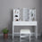 Dressing Table Mirror Makeup Jewellery Cabinet w/Light Bulbs Stool White
