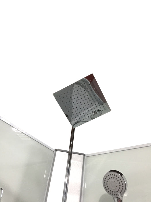 Shower Screen Cubicle Enclosure W/T Base Bathroom 1000x1000x2300mm White 8227A