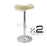 2 x PVC Leather Bar Stool With Gas Lift - Cream