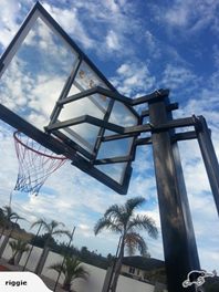 60 inch Portable XL Basketball Ring System Adjustable (2.3-3.05m) Backboard 152x90cm
