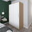 Modern Wooden Natural and White Sliding 2 Door Wardrobe 125x60x200cm