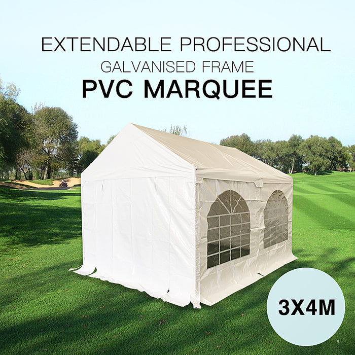 Premium 3x4M Gazebo Heavy Duty Marquee Party Tent PVC