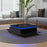 Modern LED Light Coffee Tea Table with Storage High Gloss Living Room Black MLC12-1
