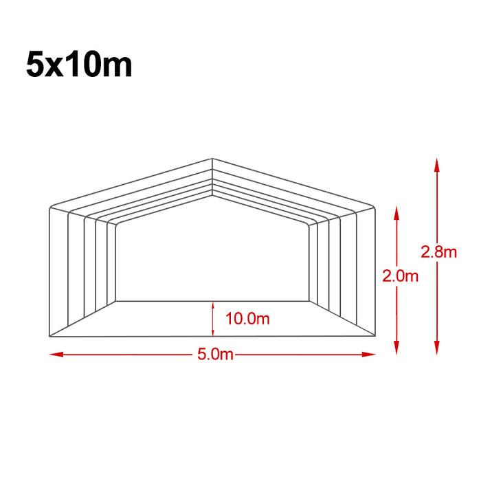 5x10m Premier Grade Heavy Duty Galvanized Frame PVC Fabric Party Tent Marquee (500g/m2)