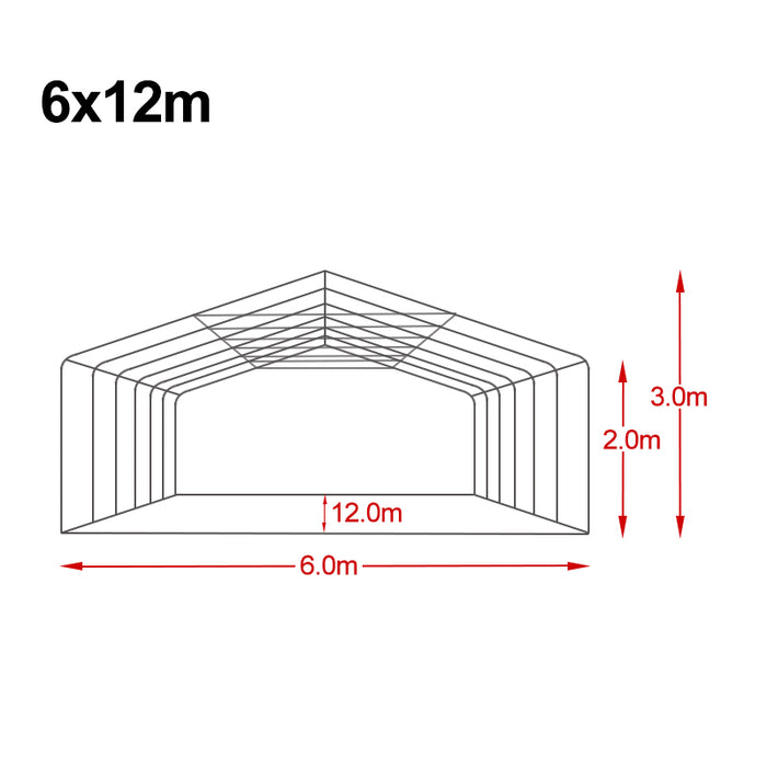 6x12m Premier Grade Galvanized Frame Marquee PVC Fabric Party Tent