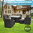 9pc PE Wicker Outdoor Aluminum Garden Furniture Dining Setting - Black (9010)