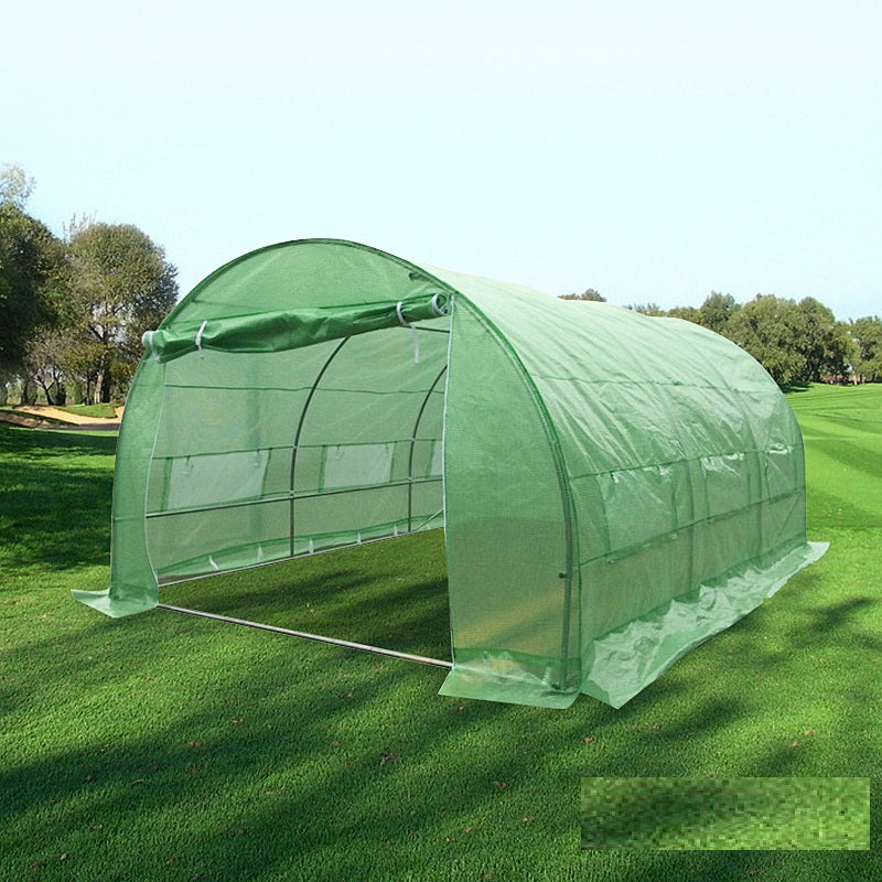 Garden Greenhouse Shed 3x4.5m PE Polytunnel with Windows Doors