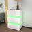 Modern RGB LED Bedside Table Side Table Nightstand High Gloss Furniture Storage White