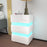 Modern RGB LED Bedside Table Side Table Nightstand High Gloss Furniture Storage White