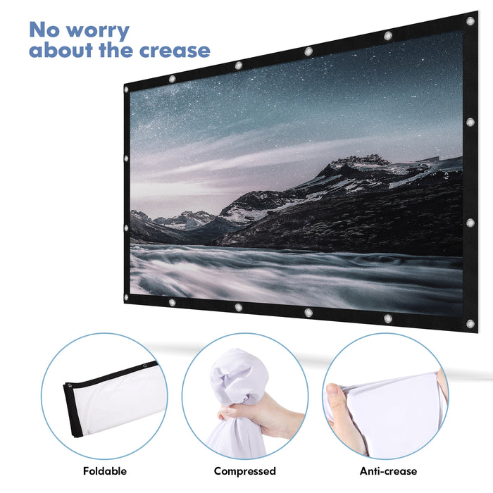 120" Projection Screen 16:9 HD Portable Folding Screen for Outdoor KTV Office 3D Home Theater Free Shipping
