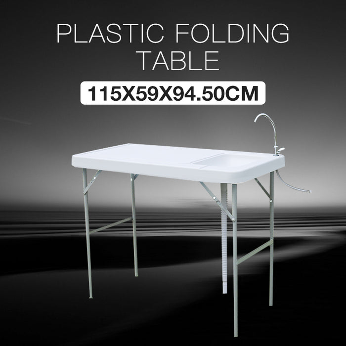 Folding Portable Fish Hunting Cleaning Cutting Table Camping Sink Faucet