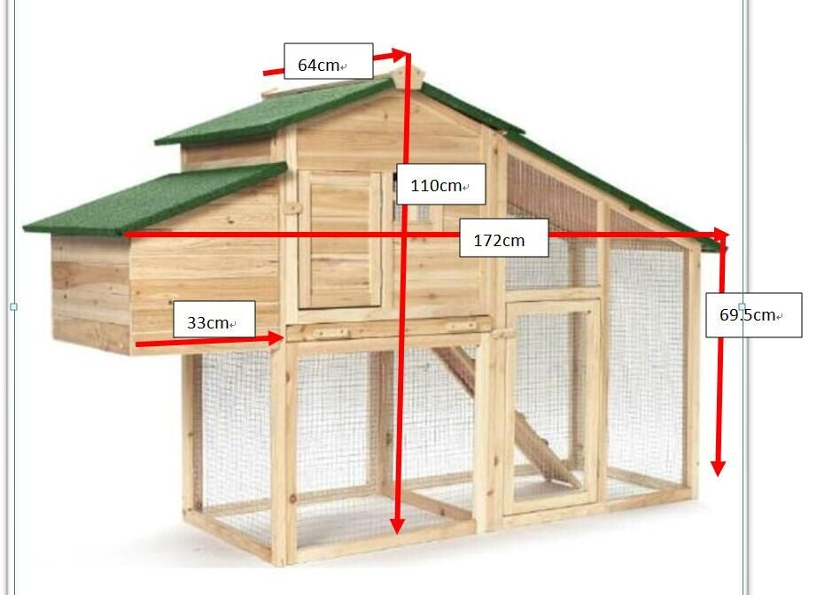 Weatherproof Villa Chicken Coop Hen House Rabbit Guinea Pig Ferret Hutch with Nesting Box R006