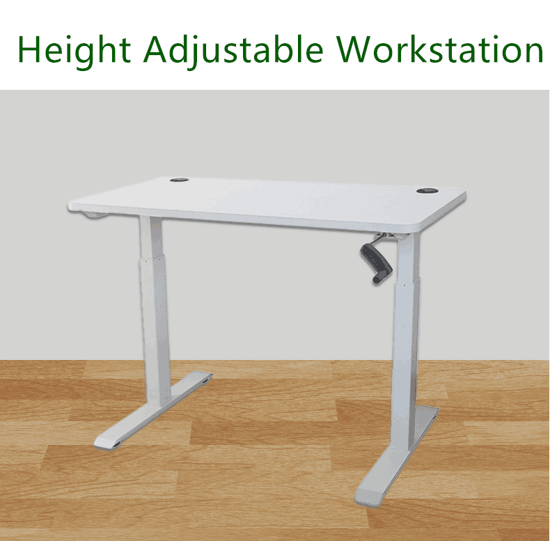 Manual 150x 70cm Height Adjustable Stand Up Computer Desk Standing Workstation