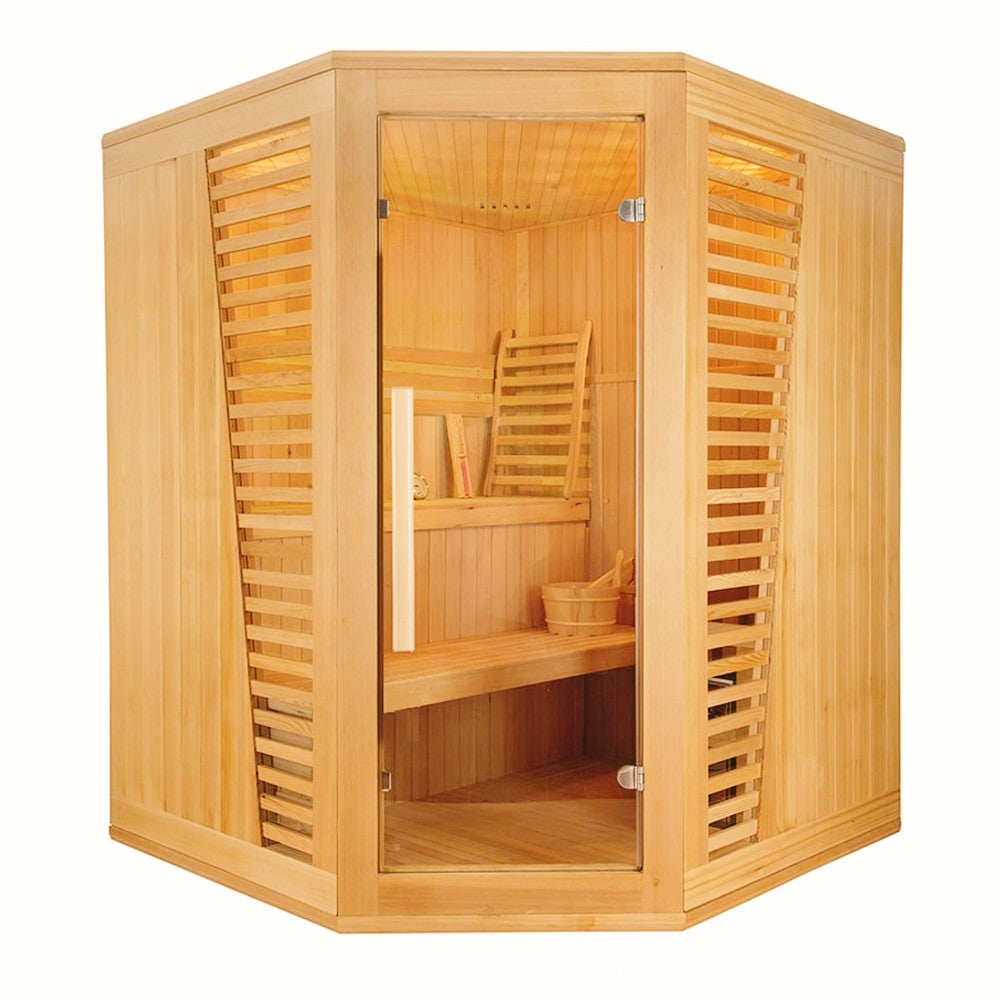 3 Person Indoor Corner Traditional Steam Sauna EF3C