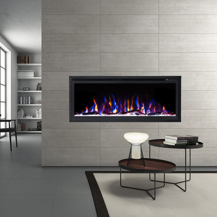 New Model 60" Slim Trim Black Built-in Recessed / Wall mounted Heater Electric Fireplace