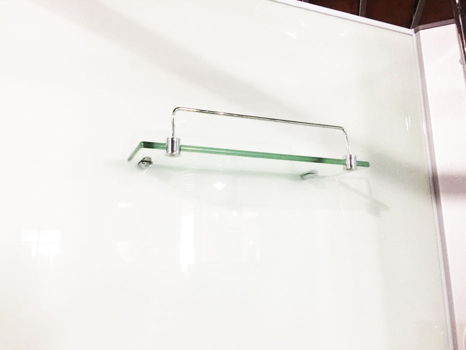 Shower Screen Cubicle Enclosure W/T Base Bathroom 900x900x2300mm White 8226A