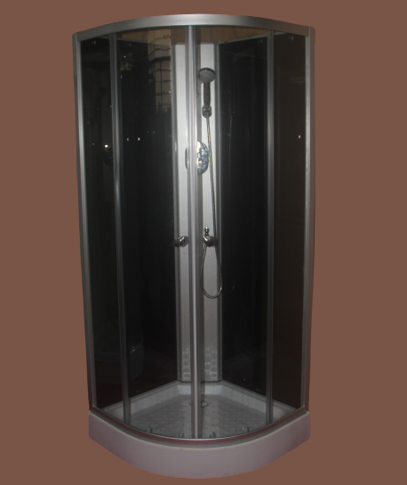 Shower Screen Cubicle Enclosure W/T Base Bathroom 800x800x2300mm BLACK CHROME