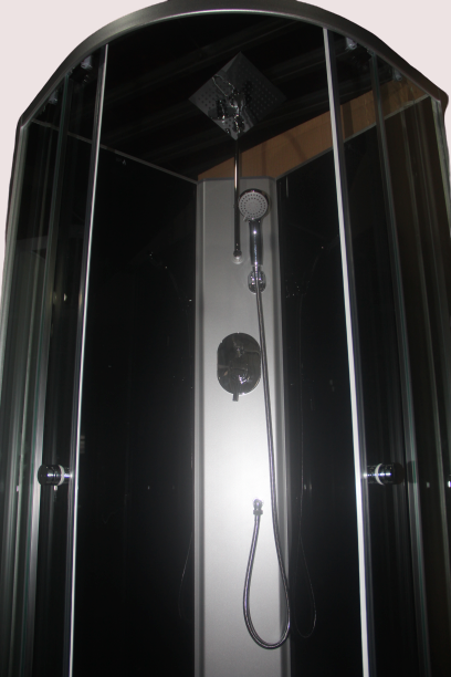 Shower Screen Cubicle Enclosure W/T Base Bathroom 900x900x2300mm BLACK CHROME 8226-3