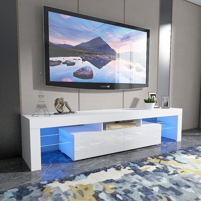 Modern LED TV Cabinet Entertainment Unit Stand 200cm White MLD06