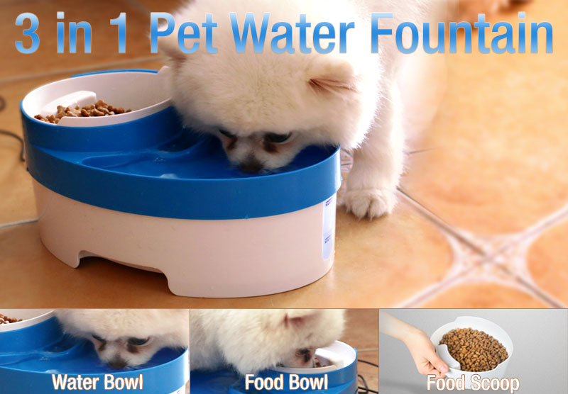 3L Auto Waterfall Drinking Fountain Cat dog Pet Drinker Water Bowl with Filter (Brown)
