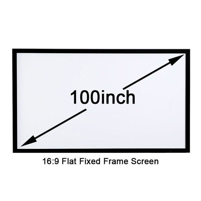 100" TV Cinema HD Projector Screen Flat Fixed Frame 16:9